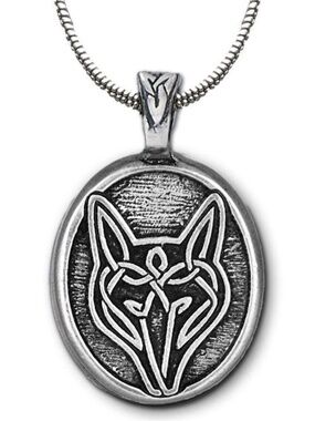 Celtic Wolf Pewter Pendant by Celtic Knot Works Necklace